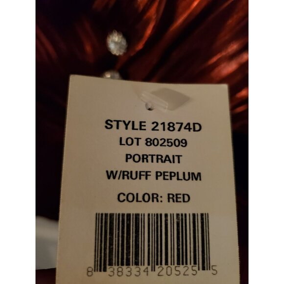 J.R Nites Women 20W Plus Size top Red New with Tags Zipper closure - Picture 4 of 10